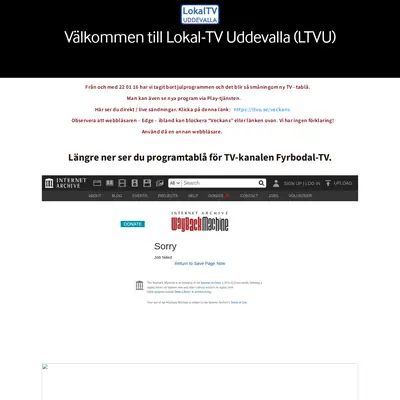 Lokal TV Uddevalla startsida 2022