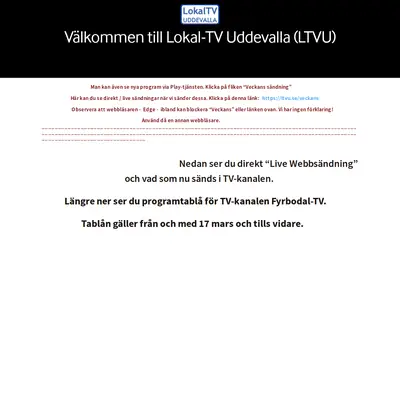 Lokal TV Uddevalla startsida 2023