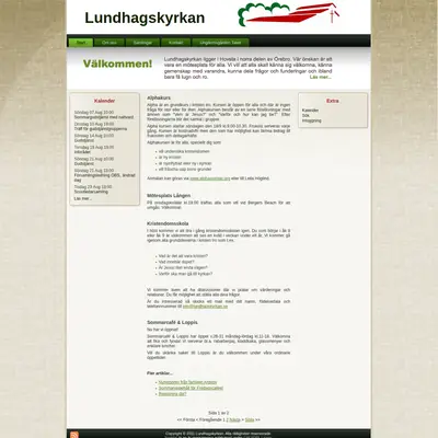 Lundhagskyrkan startsida 2011
