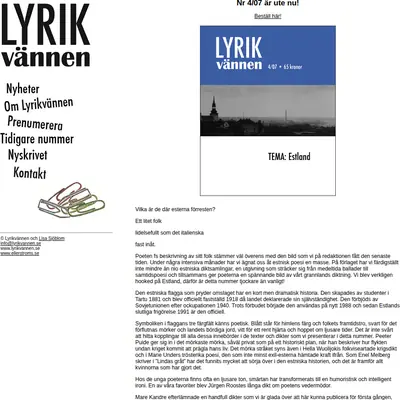 Lyrikvännen startsida 2008