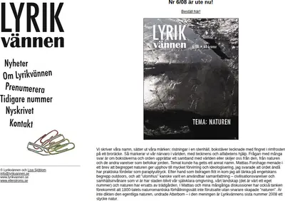 Lyrikvännen startsida 2009
