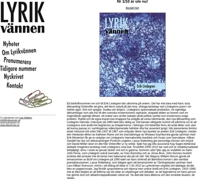 Lyrikvännen startsida 2010