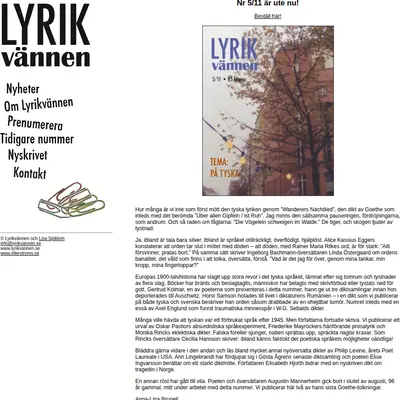 Lyrikvännen startsida 2011