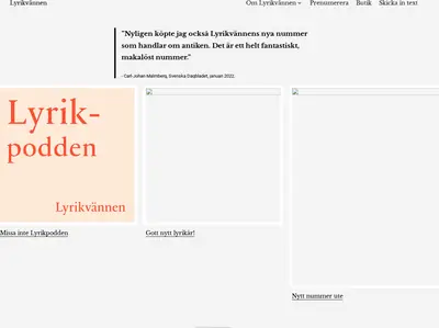 Lyrikvännen startsida 2023