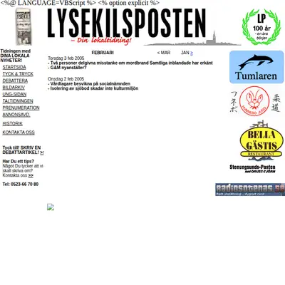 Lysekilsposten startsida 2005