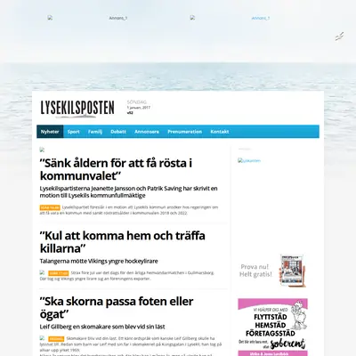 Lysekilsposten startsida 2017