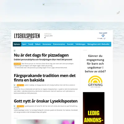 Lysekilsposten startsida 2018