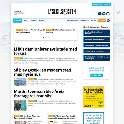 Lysekilsposten startsida 2024