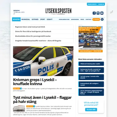 Lysekilsposten startsida 2025