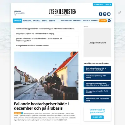 Lysekilsposten startsida 2026