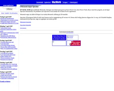 Mac World startsida 1997