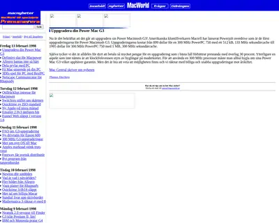 Mac World startsida 1998