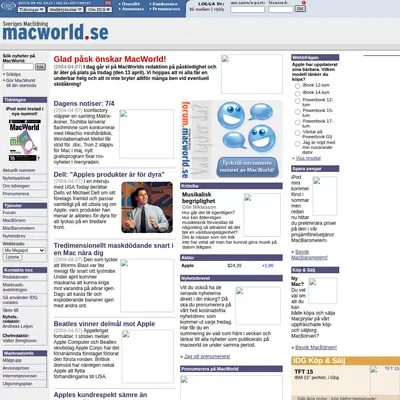 Mac World startsida 2004