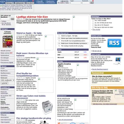Mac World startsida 2005