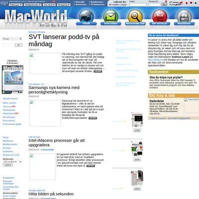 Mac World startsida 2006