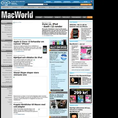 Mac World startsida 2007