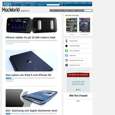 Mac World startsida 2013