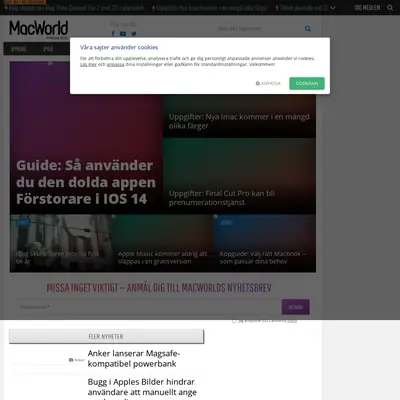 Mac World startsida 2021
