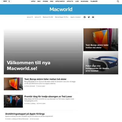 Mac World startsida 2023
