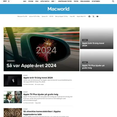 Mac World startsida 2025