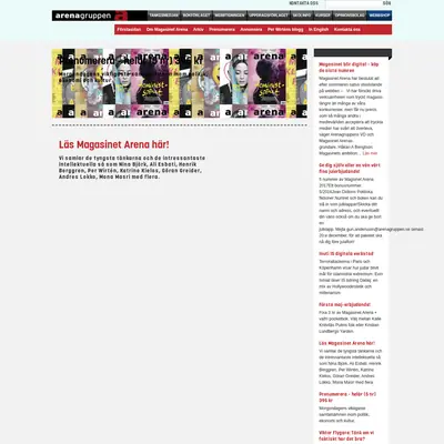 Samhällsmagasinet Arena startsida 2018