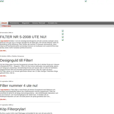 magasinetfilter.se startsida 2009