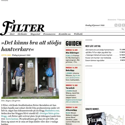 magasinetfilter.se startsida 2013