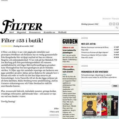 magasinetfilter.se startsida 2017