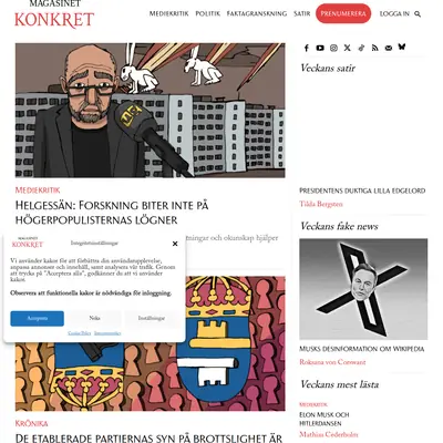 Magasinet Konkret, www.magasinetkonkret.se startsida 2025