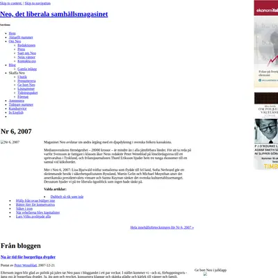www.magasinetneo.se startsida 2008