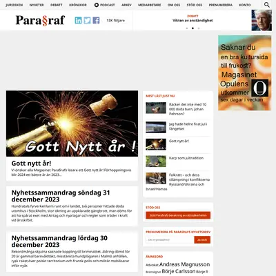 Magasinet paragraf, www.magasinetparagraf.se startsida 2024