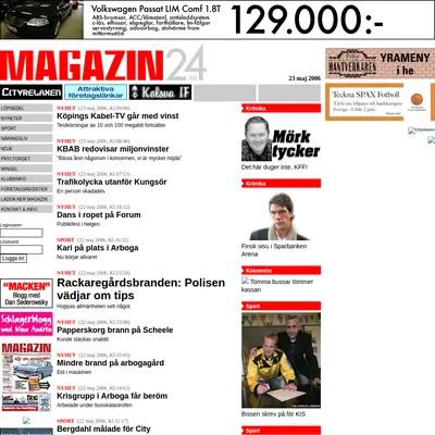 magazin24.se startsida 2006