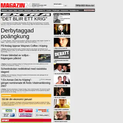 magazin24.se startsida 2007