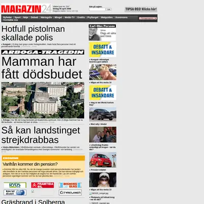 magazin24.se startsida 2008