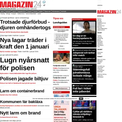 magazin24.se startsida 2016