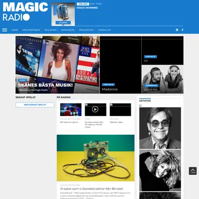 MAGIC RADIO startsida 2024