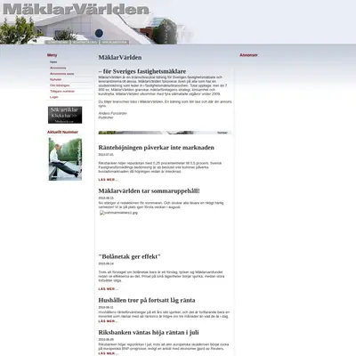 MäklarVärlden startsida 2010