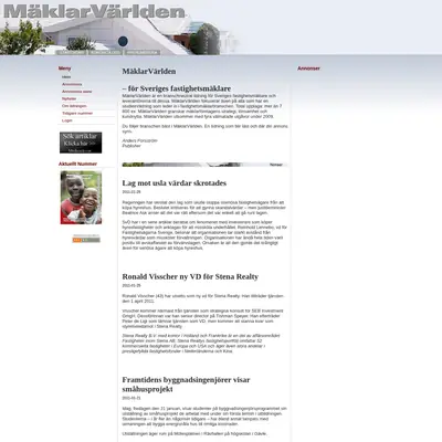 MäklarVärlden startsida 2011
