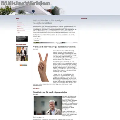 MäklarVärlden startsida 2013