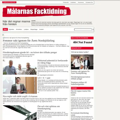 Målarnas Facktidning startsida 2013