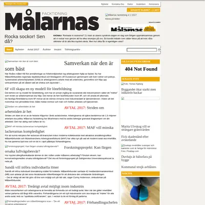 Målarnas Facktidning startsida 2017