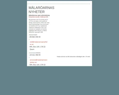 www.malaroarnasnyheter.se startsida 2013