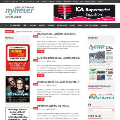 www.malaroarnasnyheter.se startsida 2018