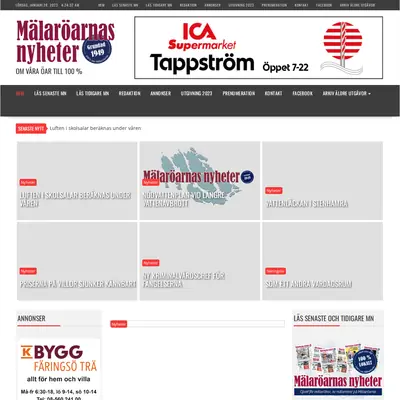 www.malaroarnasnyheter.se startsida 2023