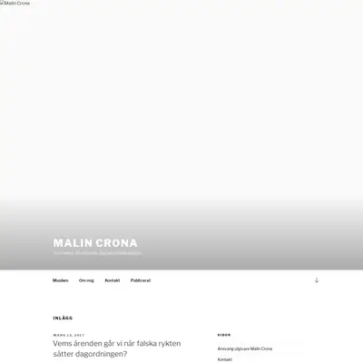 malincrona.se startsida 2018