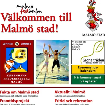 Malmo.com startsida 1997