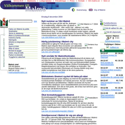 Malmo.com startsida 2005