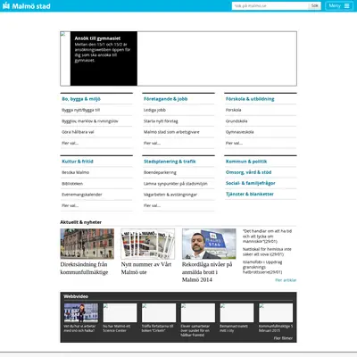 Malmo.com startsida 2015
