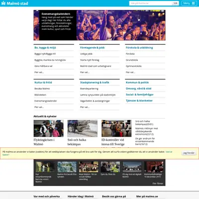 Malmo.com startsida 2016