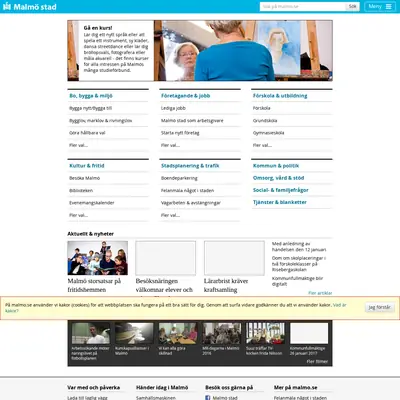 Malmo.com startsida 2017